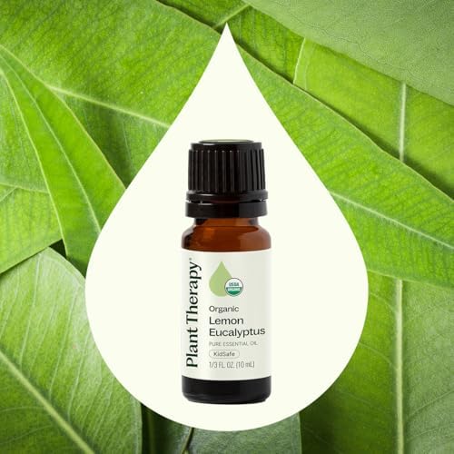 Plant Therapy Organic Lemon Eucalyptus Essential Oil 10 mL (1/3 oz) 100% Pure, USDA Certified Organic, Undiluted, Natural Aromatherapy, Fresh Scent for Deodorizing
