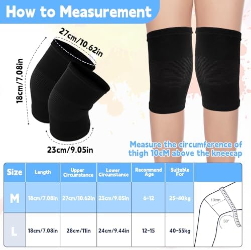Kids Knee Brace Sleeve, 1 Pair Youth Knee Compression Sleeve, Breathable Children Knees Support Pad Elastic Soft Knees Protectors for Boys Girls for Basketball Volleyball Football Running