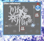 Mr & Mrs Cake Topper - Winter Snowflake Love Wedding, Bridal Shower, Engagement, Wedding Anniversary Party Decorations Supplies, Silver Glitter