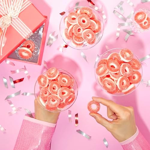 Kervan Candy Bebeto Strawberry Rings - Fruity, Soft, Sweet & Sour Gummy Candy Bulk for Kids, Gift Snacks and Parties - Strawberry Ring Gummies Big Party Size Bag (5 lbs)