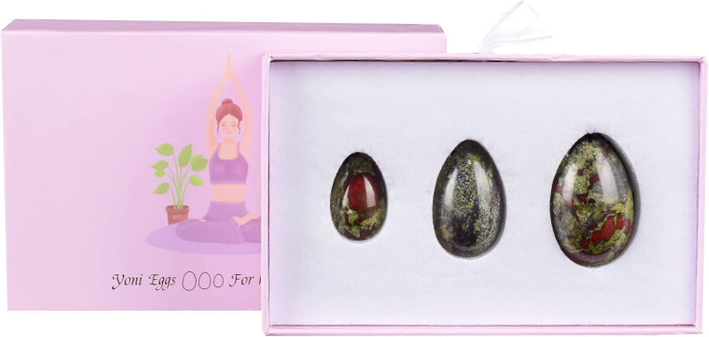 Natural Rose Quartz Yoni Egg Set Drilled Jade Eggs Women Kegel Exerciser Crystal Balls Massage Stone,Dragon Blood