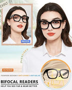 MARE AZZURO Oversized Bifocal Reading Glasses Women Blue Light Blocking Readers 1.0 1.25 1.5 1.75 2.0 2.25 2.5 2.75 3.0 3.5