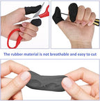 TIESOME 12 PCS Finger Cots Cut Resistant Protector, Finger Covers for Cuts Reusable Gloves Life Extender Anti-Slip Cut Resistant Finger Protectors for Kitchen Work Sculpture Supplies (Black)