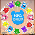 30pcs Monster Cupcake Toppers Cartoon Cute Cupcake Toppers Picks for Kids Baby Shower Birthday Monsters Theme Party Decorations Supplies