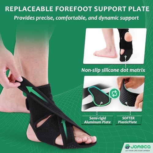 Upgraded Drop Foot Brace for Walking with Shoes - Dual Forefoot Support Plates Adjustable Soft AFO, Foot Drop, TBI, ALS, MS, Bone Fracture, Fits Women & Men (Right, L/XL)