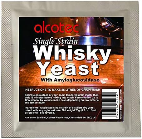 10x Alcotec Single Strain Whisky Yeast Makes 25L Grain Whiskey Mash Homebrew