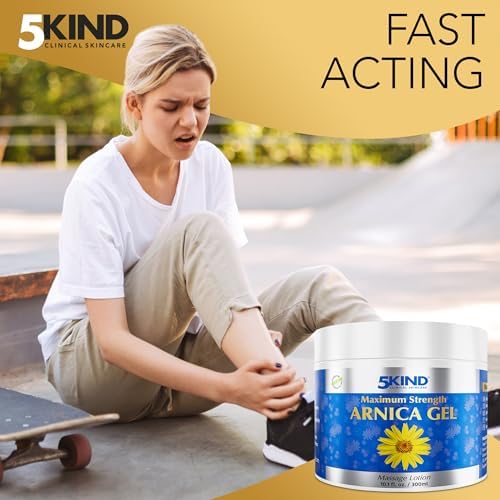 5kind Maximum Strength Arnica Bruise Gel 10.1 Fl Oz - Arnica Gel for Bruising and Swelling - Arnica Montana Gel with High Concentration Extract - Non-Greasy Formula