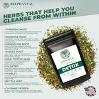 Elephantal Wellness Premium Detox Herbal Tea | Daily Liver, Kidney, Blood & Digestive Support with Turmeric, Nettle Tea, Milk Thistle, Dandelion Tea & Burdock | Handmade, Caffeine-Free Loose Leaf Blend | 2oz, 20 Servings