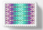 Mermaid Scales Edible Image Edible Cake Border Side Strips Topper Frosting Sheet Icing Paper Cake Decoration Edible Cake Sticker Decal