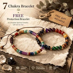 7 Chakra Bracelet for Men & Women – Handcrafted Healing Natural Stone Bracelets, Get Well Soon Energy Protection Spiritual Jewelry, Adjustable Calming Bracelet for Stress, Yoga & Meditation Gifts
