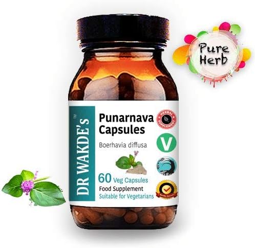 DR WAKDE'S Punarnava Capsules (Boerhavia diffusa, 60 Veg Caps, Plant-Based Supplement, Ayurvedic Herb, All Natural, Vegan)
