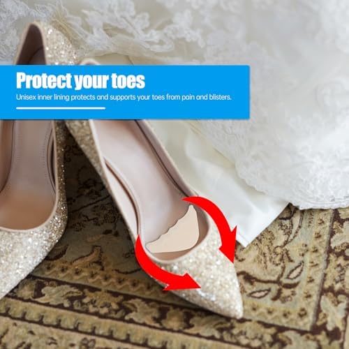 6 Pairs High Heel Shoe Front Filler Toe Protection Pads Thickened Forefoot Insoles for High Heels Nude Tone Pads to Prevent Toe Pressure Shoe Accessories for Women