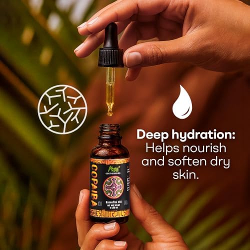 Copaiba Oil 30ml – 100% Pure & Natural, Steam Distilled from Wild-Harvested Copaifera Officinalis, for Skin Care, Massage & Aromatherapy