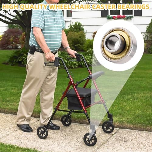 Rollator Caster Wheel Bearings Wheelchair Front Wheel Bearings, Replacement Parts for Rollator,Transport Chairs,Wheelchair