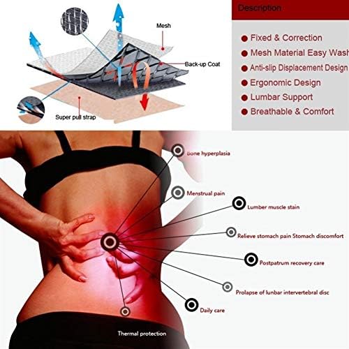 Lumbar Brace Adjustable Waist Tourmaline Self Heating Magnetic Therapy Back Waist Support Belt Lumbar Brace Massage Band Health Care Men Women (Size : XXL)