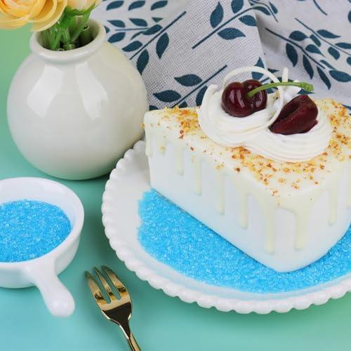 Blue Sprinkles, Light Blue Sanding Sugar Crystals, 4.6 oz Edible Sparkling Sugar for Baking Topping, Cupcakes, Cookies, Ice Cream & Cake Decorating, Wedding Shower Party Christmas Supplies