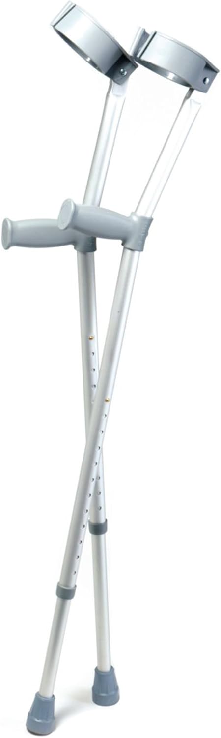 Days Forearm Crutches, Adult Size, Turning Arm Cuffs and Crutches Support Legs After Injury or Surgery, Adjustable Height and Handle Crutches for Elderly, Handicapped, and Disabled users