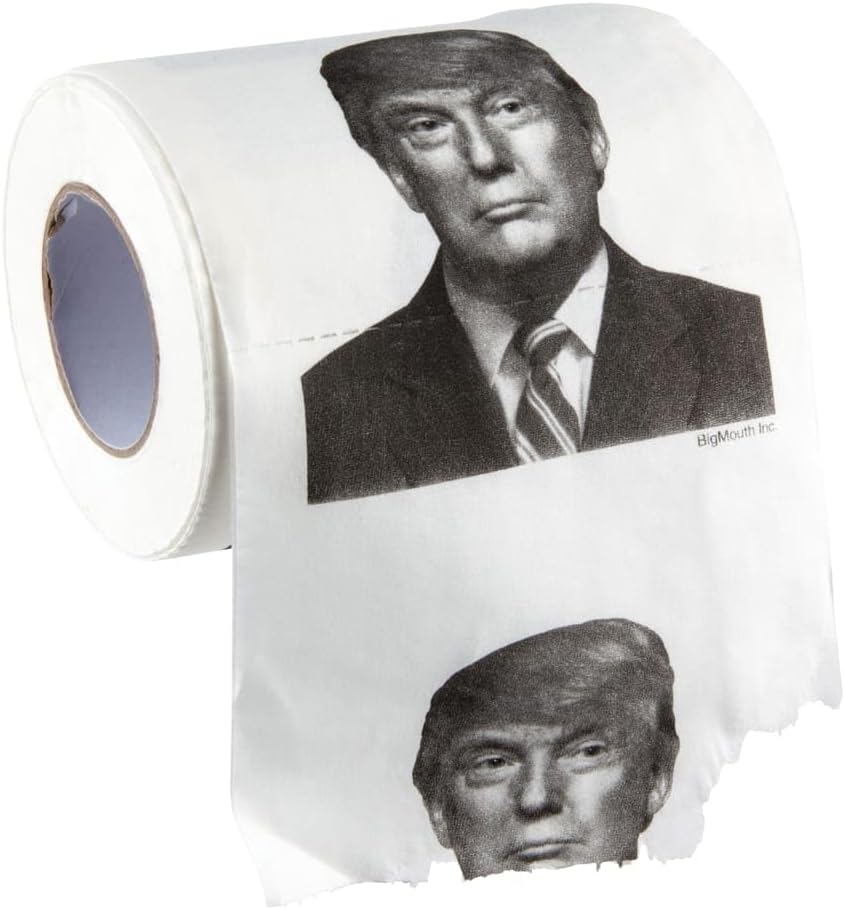BigMouth Inc Donald Trump Toilet Paper - Novelty Presidential Toilet Tissue Features The President’s Face - Usable Roll of Paper, Makes a Hilarious Gag Gift