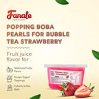 Fanale Strawberry Popping Boba Pearls, Vegan, Non GMO, Gluten Free, Fat Free, Perfect for Bubble Tea, Smoothies, Ice Cream, Desserts, and Beverages.