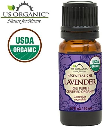 US Organic 100% Pure Lavender Essential Oil, Directly sourced from Bulgaria, USDA Certified Organic, Undiluted, for Diffuser, Humidifier, Massage, Skin, Hair Care, Non GMO, 10 ml