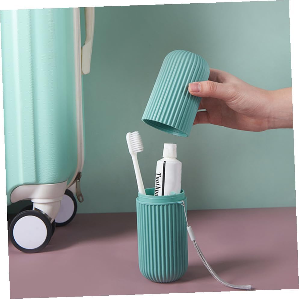 Beaupretty Toothbrush Travel Covers 2 Pack Portable Toothbrush Box Lanyard Tidy Storage for Brush and Paste Safe Plastic