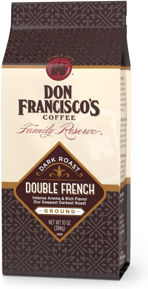Don Francisco's Double French Ground Coffee, Dark Roast – 100% Arabica Coffee, 10 oz Bag