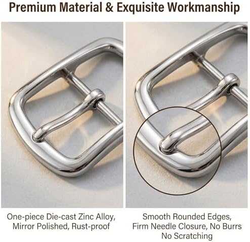 UPSTORE 20PCS Metal Single Prong Belt Buckles Shoes Buckle Rectangle Center Bar Pin Buckles for Shoes Bags Belts DIY Hardware