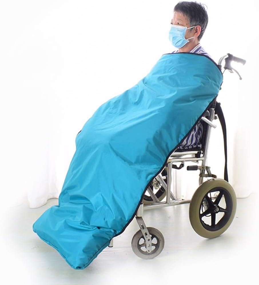 Long Adult Size Fleece-Lined Wheelchair Cosy Cover Wheelchair rain Cover Adult Waterproof Windproof Warm Wheelchair Cover Easy to Fit Wheelchair Blanket B