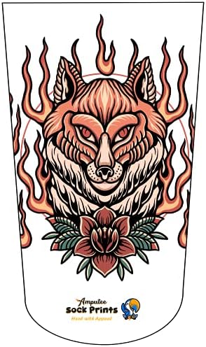 Heal with Appeal Amputee stump sock, Flaming Fox V1, 3Ply stump sock