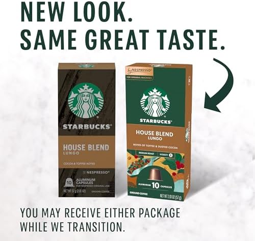 Starbucks by Nespresso Original Line, House Blend, Medium Roast Coffee, 50-count Espresso Pods
