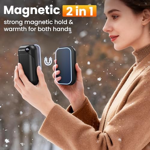 Hand Warmers Rechargeable 2 Pack, 4-Levels 104°F to 131°F Electric Hand Warmers, UL Certified Safe & Real 9Hrs Heating, Portable Pocket Hand Warmer for Women Men Kids, Fishing, Hunting, Golf, Camping
