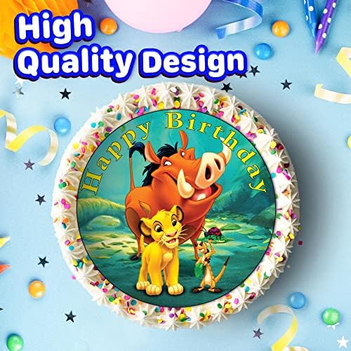 7.5 Inch Edible Cake Toppers – Jungle Lion Friends Themed Birthday Party Collection of Edible Cake Decorations