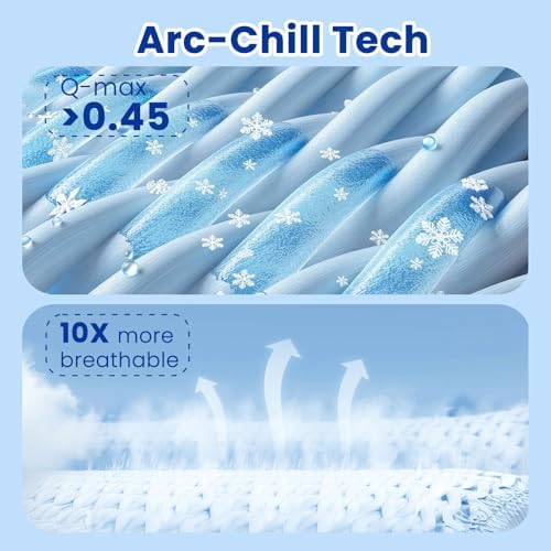 Topcee Cooling Blanket (90"x90"Queen Size) for Sweats Absorbs Heat to Keep Adults Cool on Warm Nights, Q-Max 0.5 for Hot Sleepers, Ultra-Cool Lightweight Blanket for Bed
