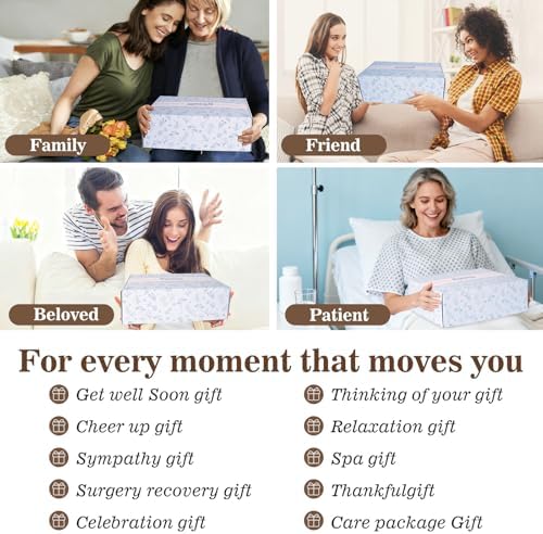Get Well Soon Gift Basket for Women, Chemo Care Package for Women After Surgery, Thinking of You Sympathy Gift Basket, Spa Gift Set for Her, Hug in a Box with Blanket, Mug, Teddy Bear, Aromatherapy