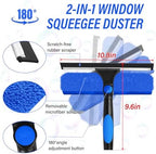 Water Fed Pole Kit,Solar Panel Cleaning Brush and 20Ft Extension Pole,Window Cleaning Pole Kit for High Windows Cleaning,Cleaner Tool with 2 in 1 Window Squeegee and Cobweb Duster