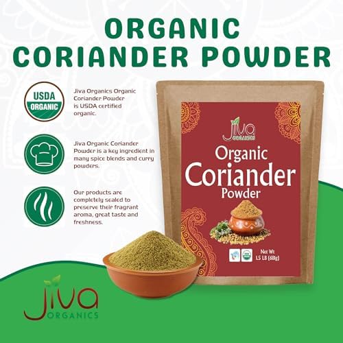 Jiva Organics Organic Ground Coriander Powder 1.5 LB Bulk Bag - Non-GMO, Pure - Dhania, Coriander Seeds Ground