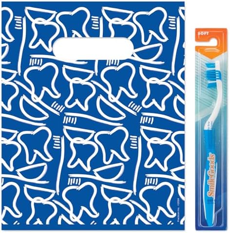 Dental Drawings Dental Giveaway Bags, 8" x 10", 100 Pack