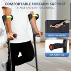 Forearm Crutch for Adults – Heavy-Duty Aluminum Arm Crutches, Adjustable Forearm Crutches with Ergonomic TPR Grip, Quad & Single Tip Forearm Crutch for Seniors Rehab Mobility, Single Unit