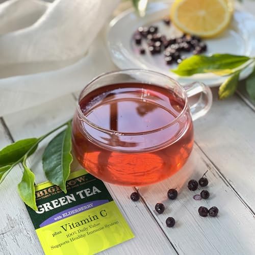 Bigelow Tea Green Tea Elderberry plus Vitamin C, Caffeinated, 18 Total Tea Bags (Pack of 1)