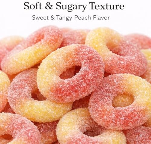 Sour Peach Rings 5LB Bulk Bag (HALAL) [HELAL] by Marlow Candy
