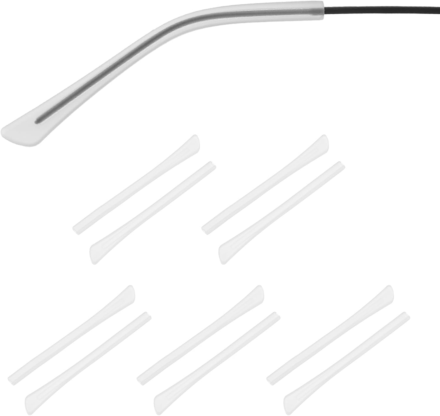 PATIKIL Eye Glass Replacement Temples, Silicone Anti-Slip Eyeglass End Tips Glasses Retainers for Rectangle Sunglasses Temple