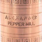 Alexander Home Original Greek Pepper Mill, 8-Inch Copper – European Manual Pepper Grinder, Refillable, with Polishing Cloth