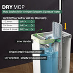 JOYMOOP Mop and Bucket Set, Flat Mops for Floor & Wall Cleaning, Commercial & Household Use, Hardwood Floor Mop with Long Handle & 4 Microfiber Pads