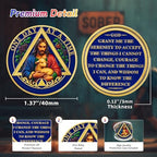 The Good Shepherd Blessing Sobriety Coin - One Day at A Time Religious AA Coins - Addiction Recovery Christian AA Chips and Medallions - God Serenity Prayer 1-65 Alcoholics Anonymous Anniversary Gifts