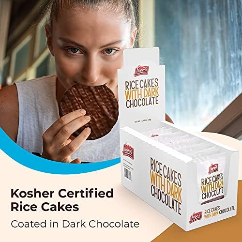 LIEBERS Dark Chocolate Rice Cakes, Snack Pack, Gift Pack, Kosher Dairy Free, Gluten Free Total Of 24 Cakes (Dark Chocolate)