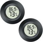 JEDEW 2 Pack Hygrometer Thermometer Digital Humidity Meter Indoor/Outdoor Humidity Monitor Reptile Thermo-Hygrometer for Greenhouse Humidors Terrarium Jars, Fahrenheit (℉) /Celsius(℃) (2)