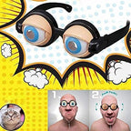 Blinking Eye Glasses, 2PCS Funny Winking Eye Glasses for Adults Kids, Novelty Eyeball Joke Eyeglasses with Hanging Rope, Lightweight Blinking Eyes Sunglass Prank Gift, for Cosplay Party