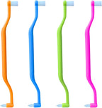FRUTA Orthodontic Toothbrush 4pcs Tiny Tuft Toothbrush Two in One Double Head Interdental Interspace Brush Braces Wisdom Teeth Detail Cleaning Brush(A)