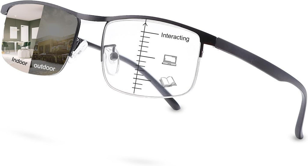 YIMI Progressive Photochromic Multifocus Reading Glasses UV400 Sun Readers Computer Anti Blue Light Glasses for Men Women