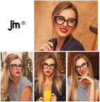 JM 3 Pack Oversized Cat Eye Reading Glasses for Women Funky Blue Light Flexible Cateye Readers